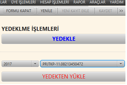 Yedekleme İşlemleri